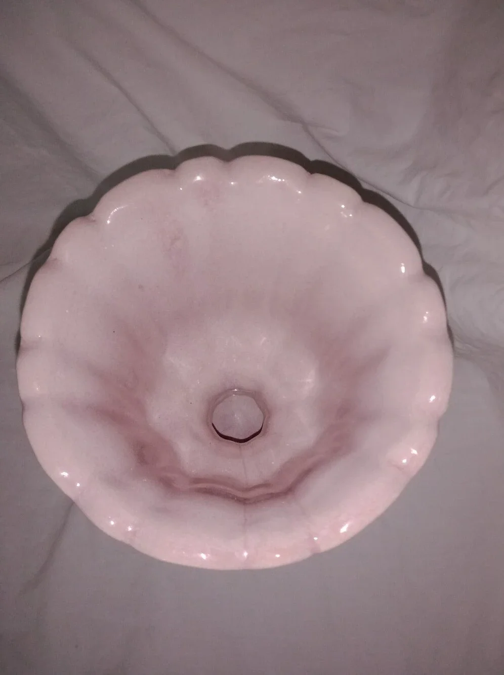 Vintage Pink Ceramic Footed Morning Glory Planter 8 3/8